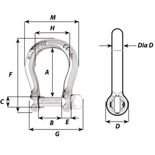 Wichard Self-Locking Bow Shackle - Diameter 10mm - 13\/32" [01245]