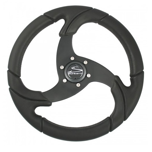 Schmitt Marine Folletto 14.2" Wheel - Black Polished Polyurethane - 3\/4" Tapered Shaft w\/Black Center Cap [PU026104-R]