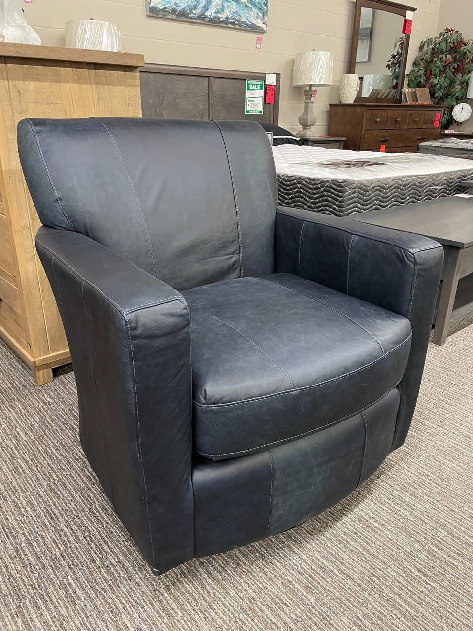 Best Caroly Leather Swivel Glider