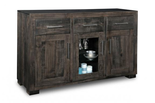 Steel City 3 Door/1 Glass/3 Drawer Sideboard