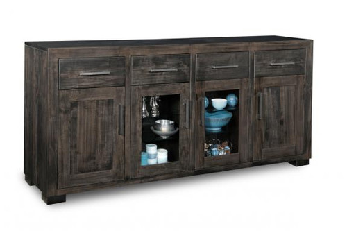 Steel City 4 Door/2 Glass/4 Drawer Sideboard
