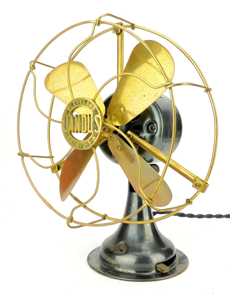 Original 8" Brass Fidelity Desk Fan Antique Fan Supply Co