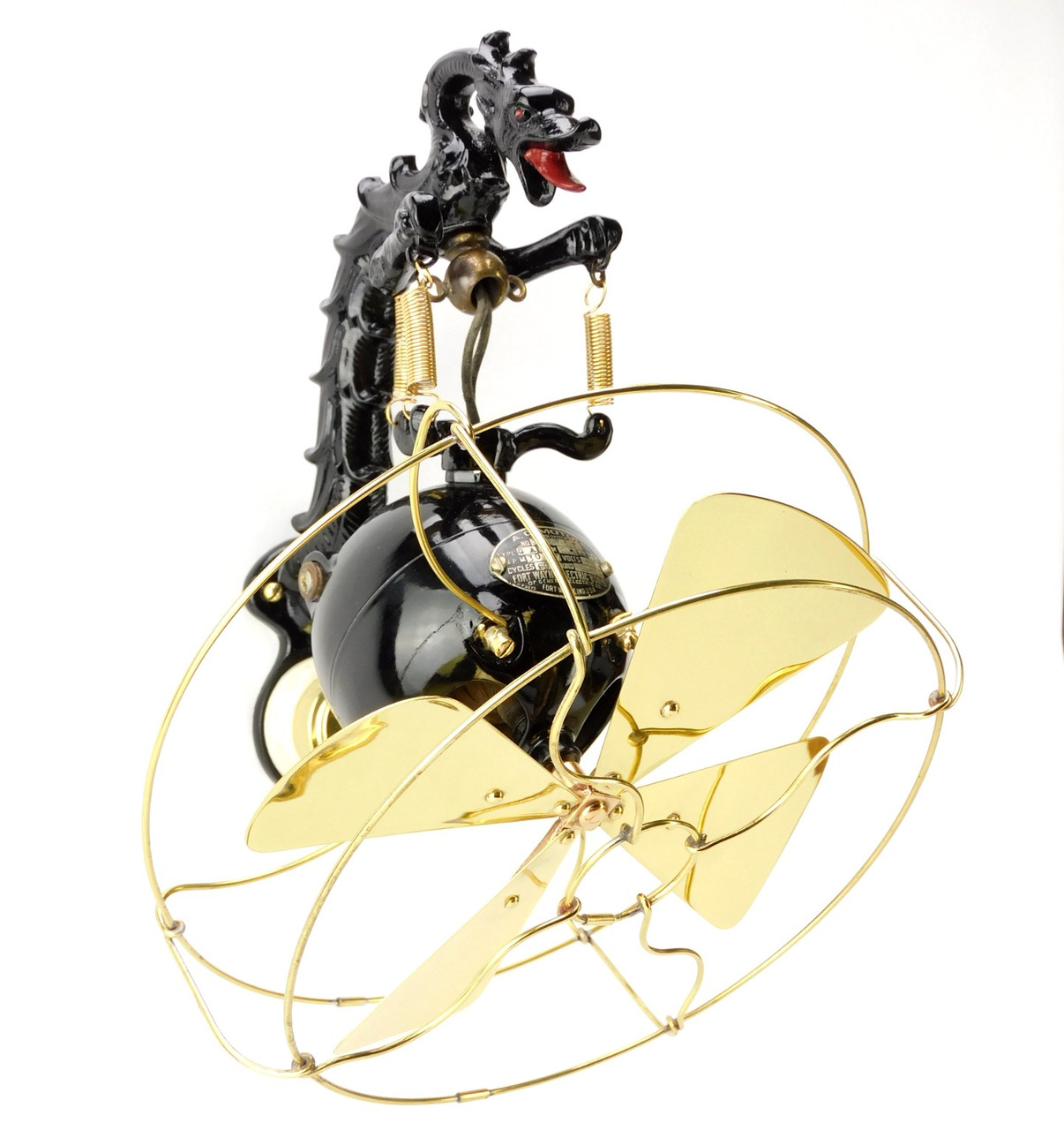 Circa 1918 Fort Wayne Electric Works FWEW Dragon Phone Booth Fan