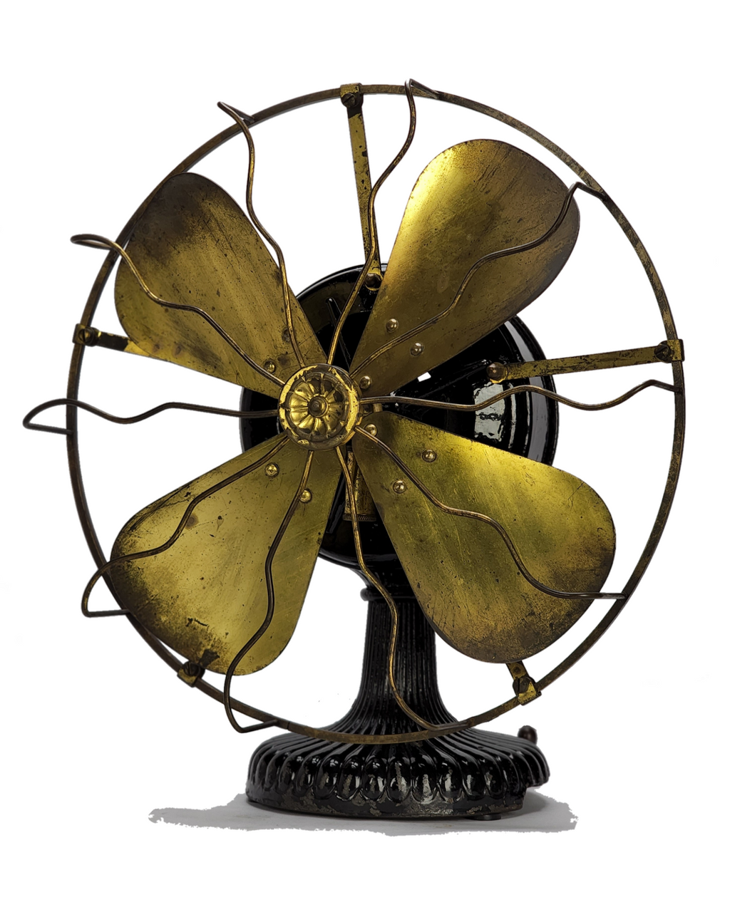 Circa 1900 Westinghouse Tesla Ornate Base 5 Strut Fan All Original