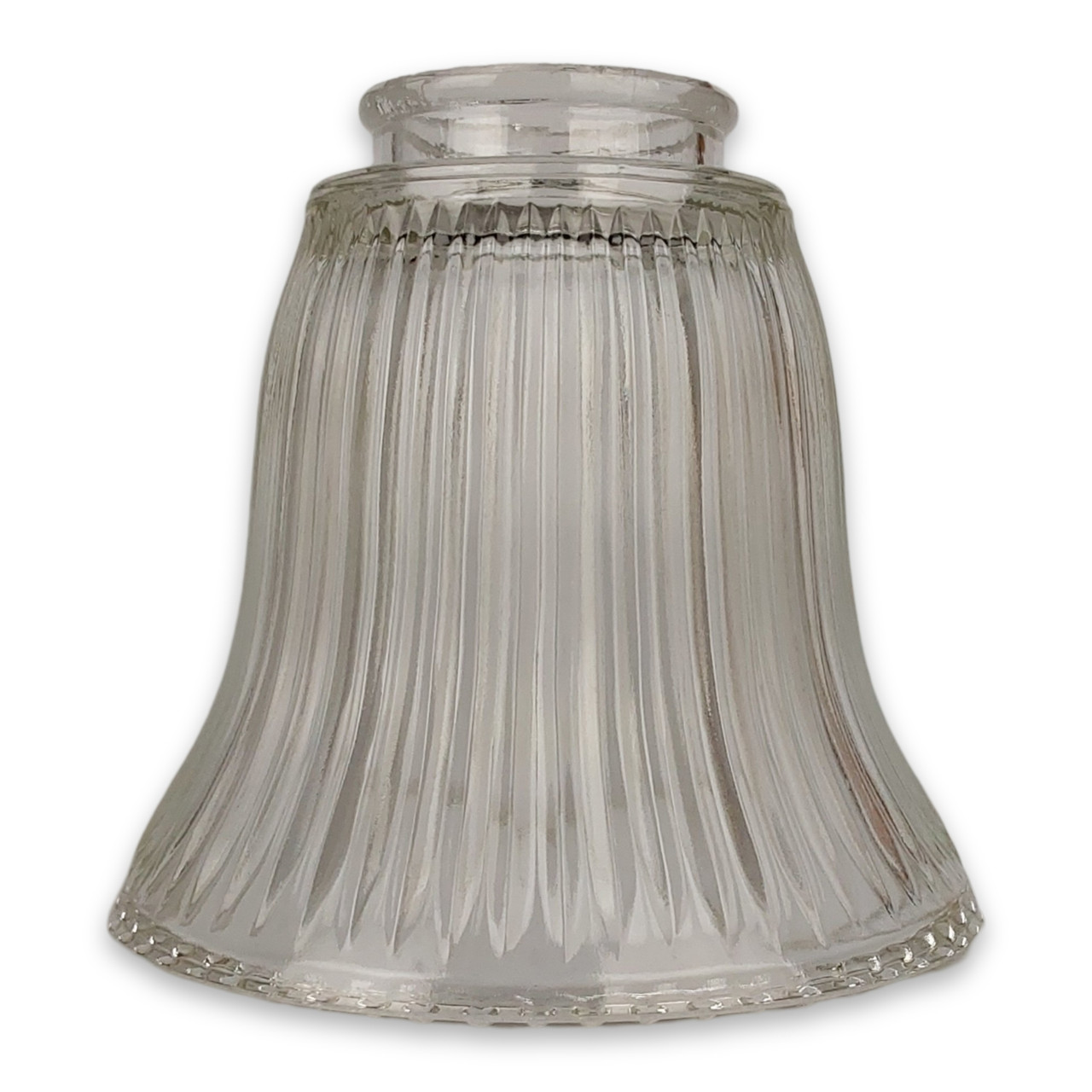 Holophane Style Simple Bell Design With Hobnail Bottom Rim Glass