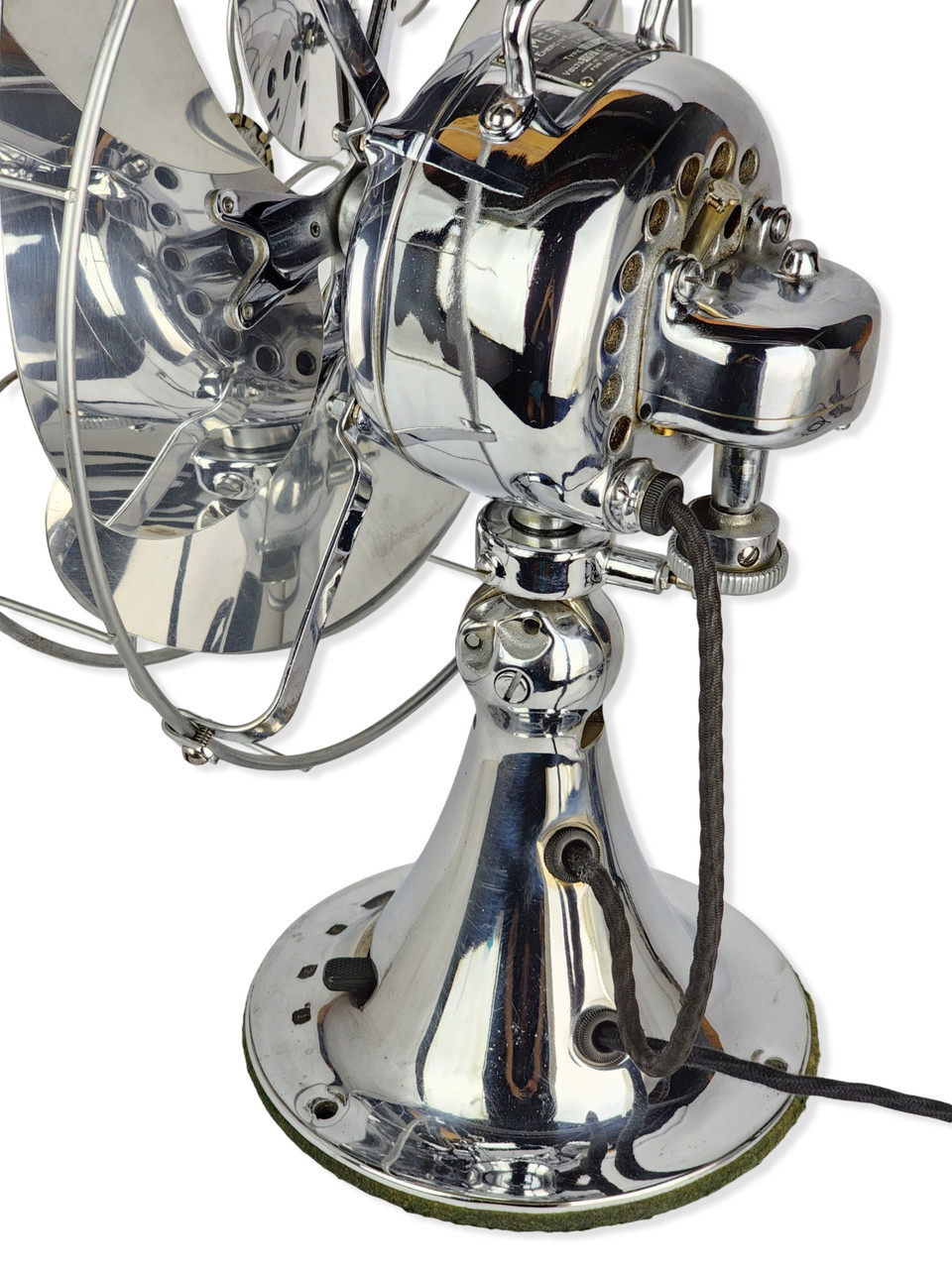 Rare Circa 1938 Emerson All Chrome Type 77646-AK Oscillating Desk