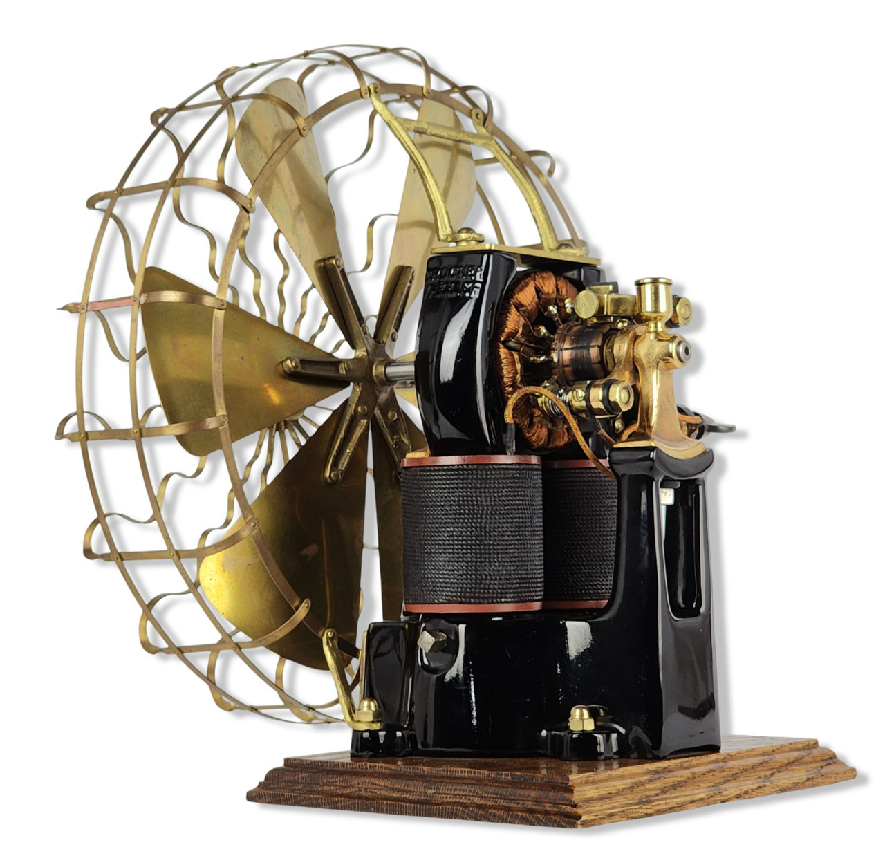 Restored Circa 1891 Crocker Wheeler 1/12 hp Bipolar Fan DC Ribbon