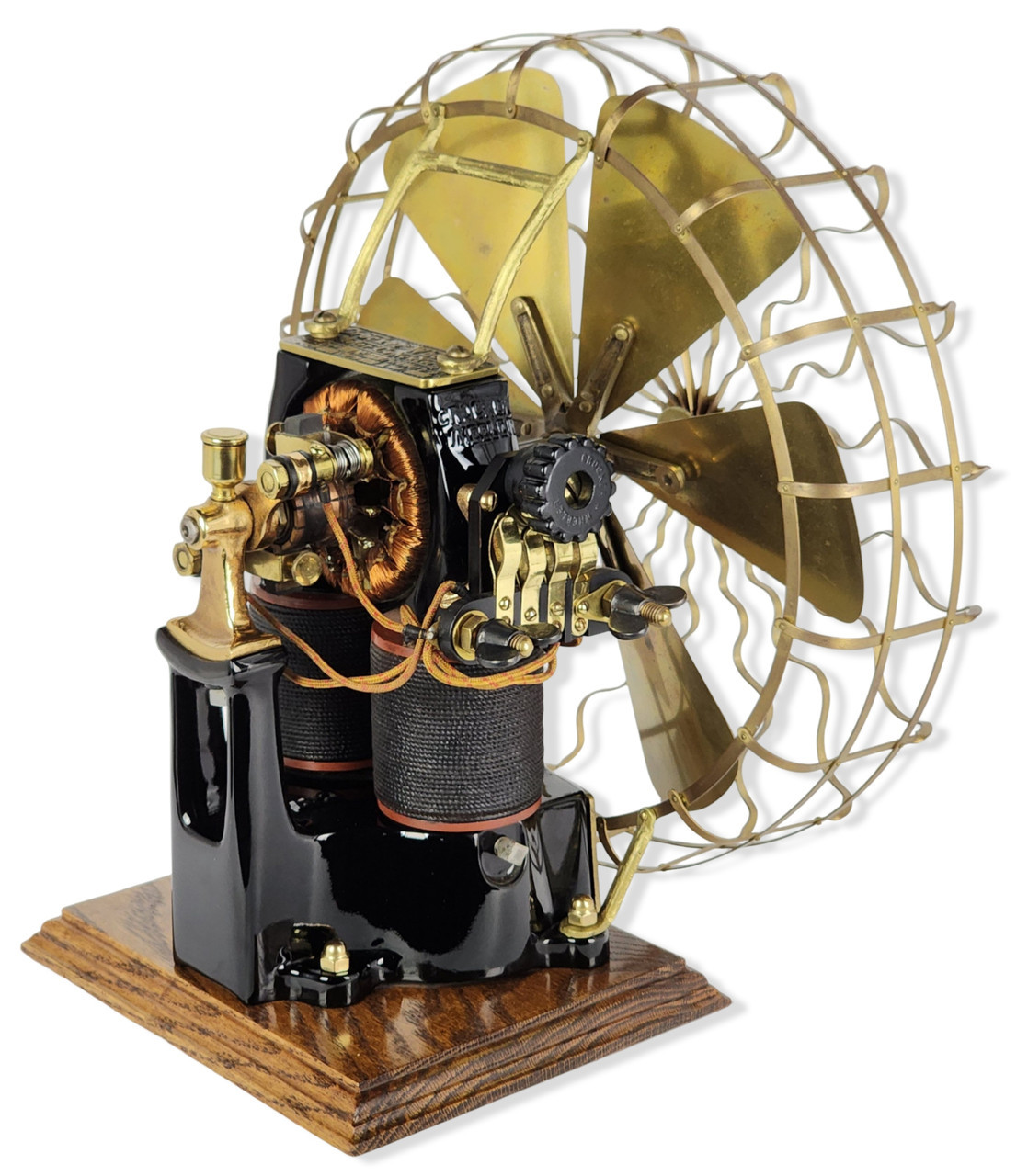 Restored Circa 1891 Crocker Wheeler 1/12 hp Bipolar Fan DC Ribbon