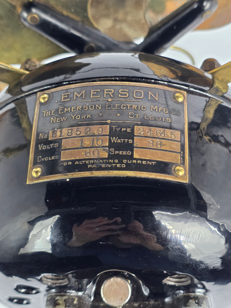 Circa 1918 Emerson Type 24645 All Original Oscillator Desk Fan