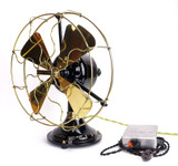 1912 12" Dayton Type 25 32 Volt DC Desk Fan Restored with 32 volt Power Supply