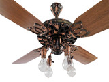 Circa 1909 Restored Copper Oxide GE Oak Leaf Ceiling Fan