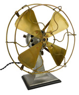 Circa 1913 Hamilton Beach Desk Fan Original Brass Blade Guard