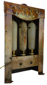Circa 1910 Hammered Copper 3 Bulb Electric Heater