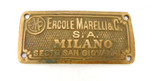Original EMC Ercole Marelli & C. S.A. Milano Sesto San Giovanni Cast Brass Badge
