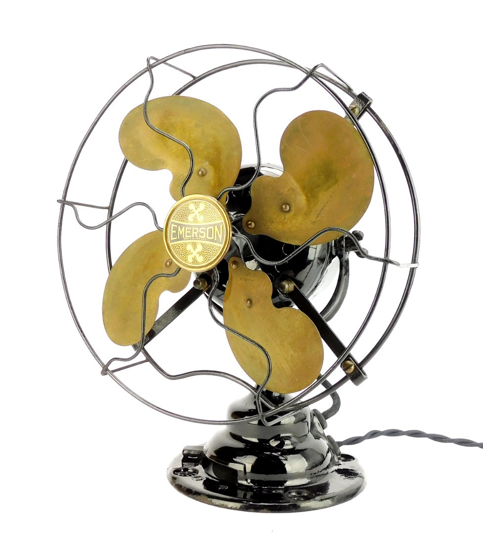 Circa 1914 Emerson 9" Desk Fan Type 19645 All Original Antique Fan