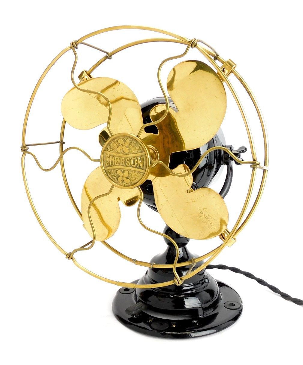 Emerson 8" Brass Desk Fan Type 1500 Antique Fan Supply Co