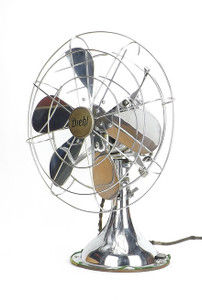 12" 6 Blade All Chrome Diehl Oscillating Desk Fan