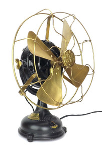1904 12" GE Pancake Desk Fan "Malden Electric Co."
