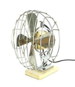 Circa 1930's Elcon 10" Modernistic Desk Fan Circa 1930's Elcon 10" Modernistic Desk Fan