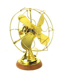 Circa 1919 8" GE All Brass Desk Fan Polished Circa 1919 8" GE All Brass Desk Fan Polished