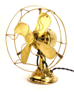 1919 8" GE All Brass Stationary Desk Fan