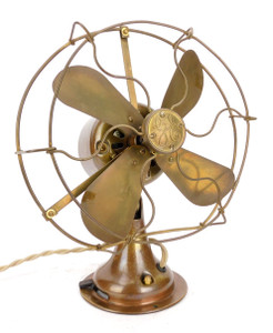 Circa 1919 General Electric All Brass 8" Desk Fan Rewound Motor Circa 1919 General Electric All Brass 8" Desk Fan Rewound Motor