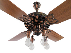 Circa 1909 Restored Copper Oxide GE Oak Leaf Ceiling Fan Circa 1909 Restored Copper Oxide GE Oak Leaf Ceiling Fan