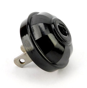 Vintage Black Bakelite Dodecagon Cap With Exaggerate Lip And Smooth Collar Attachment Electrical Plug Vintage Black Bakelite Dodecagon Cap With Exaggerate Lip And Smooth Collar Attachment Electrical Plug