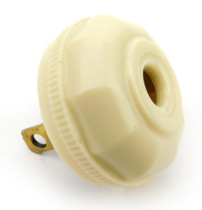 Vintage Snap It Decagon White Bakelite Electric Plug Half Ribbed Collar Vintage Snap It Decagon White Bakelite Electric Plug Half Ribbed Collar