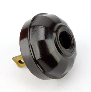 Vintage Brown Bakelite Dodecagon Cap With Exaggerated Lip And Smooth Collar Attachment Electric Plug Vintage Brown Bakelite Dodecagon Cap With Exaggerated Lip And Smooth Collar Attachment Electric Plug