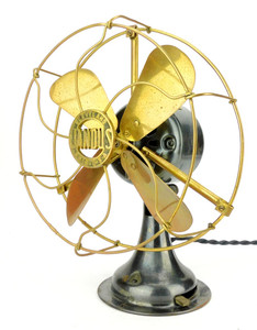 Circa 1912 8" Jandus All Brass Desk Fan Original Condition Circa 1912 8" Jandus All Brass Desk Fan Original Condition
