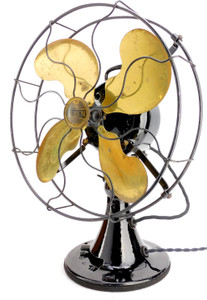 Circa 1919 12" Emerson Type 27646 Brass Bladed Oscillating Desk Fan Circa 1919 12" Emerson Type 27646 Brass Bladed Oscillating Desk Fan
