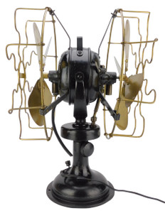 Vintage 12" Marelli Partners Oscillating Brass Blade Electric Desk Fan Vintage 12" Marelli Partners Oscillating Brass Blade Electric Desk Fan