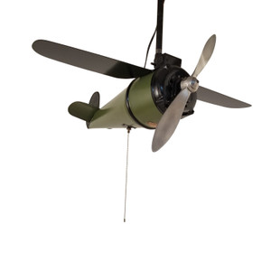 Professionally Restored Army Green and Black Dallas Airplane Fan Professionally Restored Army Green and Black Dallas Airplane Fan