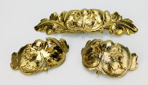 GE Oakleaf Limited Production Aluminum Recast Side Decrement Set of 3 Polished Brass GE Oakleaf Limited Production Aluminum Recast Side Decrement Set of 3 Polished Brass