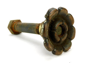 Original Victor Luminaire Funeral Fan Trunnion Mounting Bolt with Small Rosette Original Victor Luminaire Funeral Fan Trunnion Mounting Bolt with Small Rosette