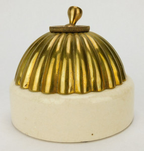 Antique Large Brass Porcelain Ediswan Fluted Switch