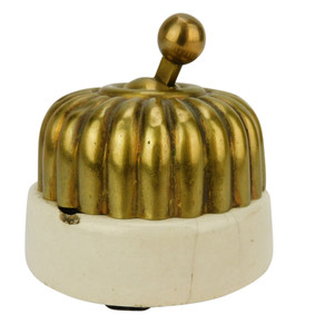 Antique Brass Porcelain Fluted Toggle Switch Antique Brass Porcelain Fluted Toggle Switch