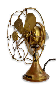 Circa 1919 8" GE All Brass Oscillating Desk Fan Original Circa 1919 8" GE All Brass Oscillating Desk Fan Original