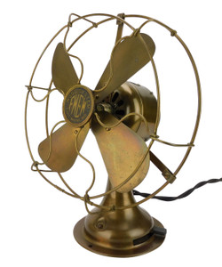 Circa 1912 8" FWEW Fort Wayne All Brass Desk Fan Circa 1912 8" FWEW Fort Wayne All Brass Desk Fan