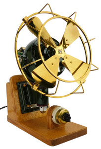 Circa 1905 8" Diehl Pullman Traincar Fan Restored Custom Wood Base