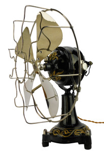 Circa 1907 8" Marelli Ornate Tab Base Desk Fan Restored