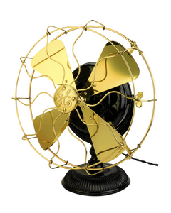 Beautifully Restored Circa 1900 12" General Electric Trunnion Mount Pancake Desk Fan Beautifully Restored Circa 1900 12" General Electric Trunnion Mount Pancake Desk Fan