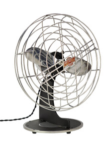 Beautiful 1940's Restored Air Castle Chrome Wire Cage Desk Fan Beautiful 1940's Restored Air Castle Chrome Wire Cage Desk Fan
