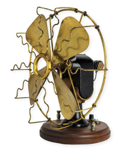 Circa 1900 "The Portable Battery Fan Co." 9" Bipolar Fan All Original Circa 1900 "The Portable Battery Fan Co." 9" Bipolar Fan All Original