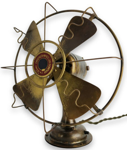 All Original Circa 1910 8" All Brass Crocker Wheeler Desk Fan All Original Circa 1910 8" All Brass Crocker Wheeler Desk Fan