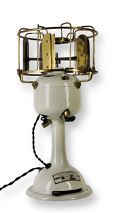 Circa 1912 Menominee Vertical Axis Cone Base Brass "Teller" Desk Fan Circa 1912 Menominee Vertical Axis Cone Base Brass "Teller" Desk Fan