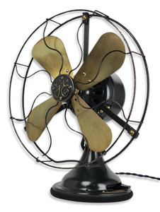 Circa 1922 12" GE Stationary Brass Blade Desk Fan All Original Example AUU Circa 1922 12" GE Stationary Brass Blade Desk Fan All Original Example AUU