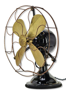 Circa 1920 HE Hunter Electric 12" Stationary Desk Fan Rare Copper Guard Circa 1920 HE Hunter Electric 12" Stationary Desk Fan Rare Copper Guard