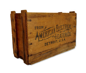 Rare Original American Electrical Heater Co. Wooden Box